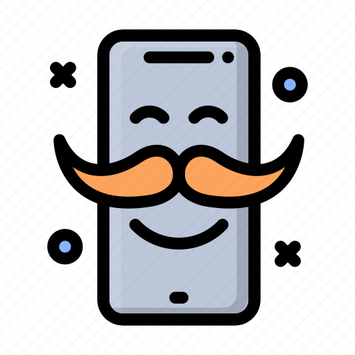 Mobile, christmas, newyear, phone, mustache icon - Download on Iconfinder