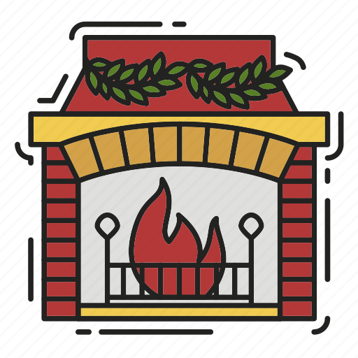 Celebration, christmas, decoration, fire, fireplace, xmas icon - Download on Iconfinder