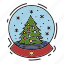 christmas, christmas tree, gift, present, snow globe, snowfall, xmas 