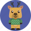 animal, avatars, christmas, cute, deer, smile, sweater 