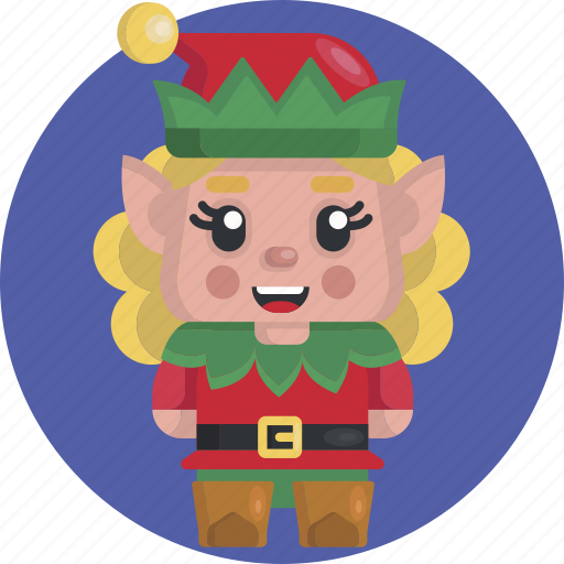 Avatars, christmas, cute, elf, girl, happy, smiling icon - Download on Iconfinder