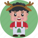 avatars, boy, christmas, deer, festive, happy, smiling