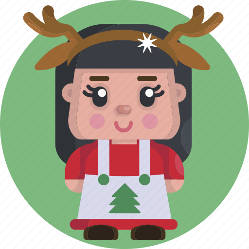 Avatars, christmas, cute, deer, girl, smile, xmas icon - Download on Iconfinder