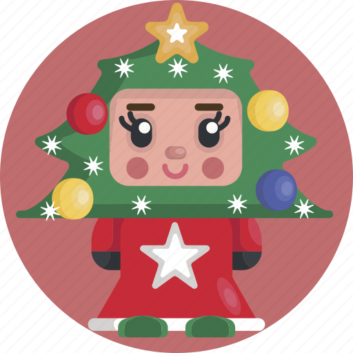 Avatars, christmas, decoration, funny, girl, holiday, tree icon - Download on Iconfinder