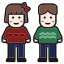 avatars, christmas, girl and boy, kid, people, winter, woman and man 