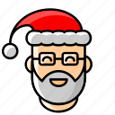 christmas, avatar, beard, santa claus, santa hat