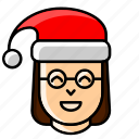 christmas, avatar, woman, female, santa claus, santa hat