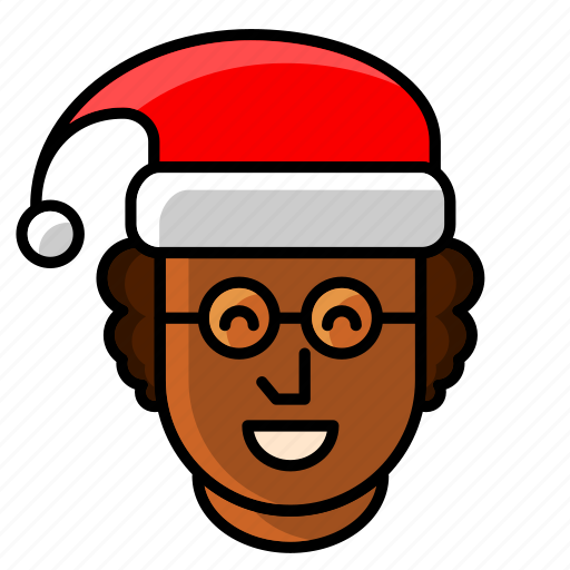 Christmas, santa, xmas, avatar, curly, afro icon - Download on Iconfinder