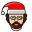 christmas, avatar, man, beard, santa claus, santa hat 