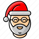 christmas, avatar, beard, santa claus, santa hat