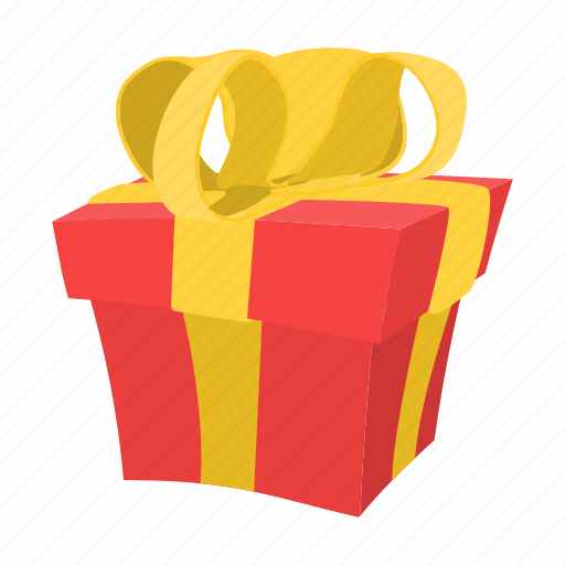 Bow, box, cartoon, gift, paper, present, ribbon icon - Download on Iconfinder