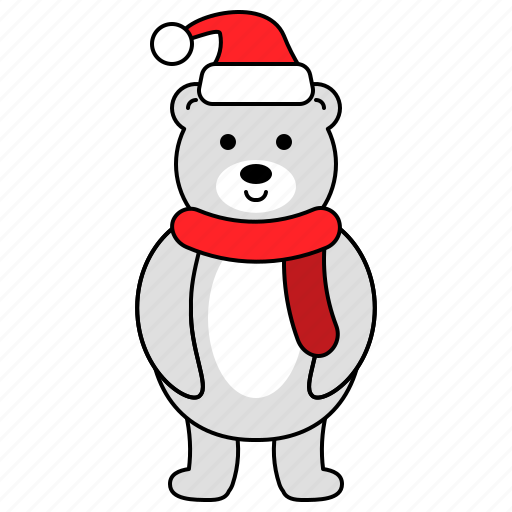 Animal, bear, character, christmas, polar bear icon - Download on Iconfinder