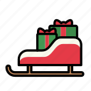 christmas, sled, sleigh