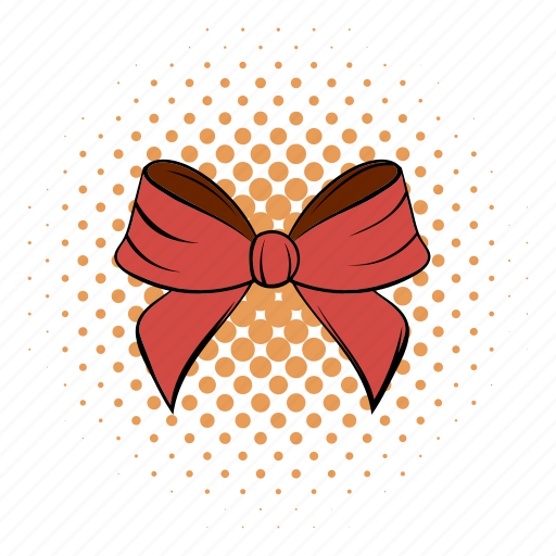 Bow, comics, funnies, holiday, present, ribbon, tied icon - Download on Iconfinder