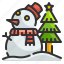 pine, ornament, christmas, celebration, winter, snowman, festive 