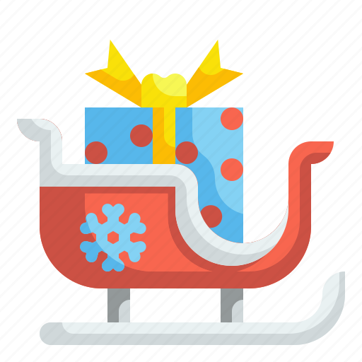 Sleigh, presents, transportation, winter, santa, christmas, giftbox icon - Download on Iconfinder