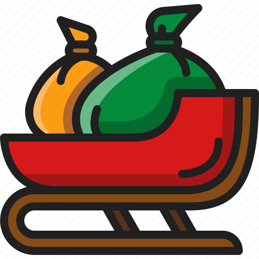 Sled, sleigh, santa, claus, snow, christmas, transport icon - Download on Iconfinder