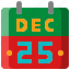 calendar, merry, christmas, xmas, holiday, celebration, day 