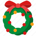 christmas, wreath, decoration, ornament, adornment, bow