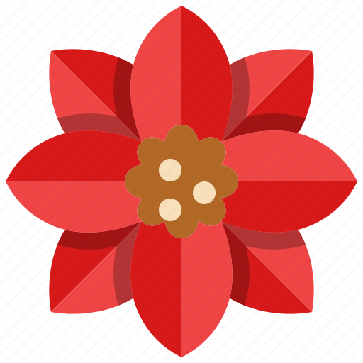 Poinsettia, flower, plant, christmas, red, floral, bloom icon - Download on Iconfinder