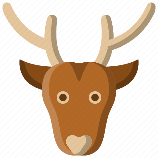 Reindeer, head, wildlife, animal, winter, christmas, deer icon - Download on Iconfinder