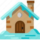 snow, hut, cottage, home, winter, building, cabin