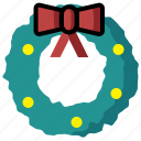 christmas, circle, decoration, holly, mistletoe, winter, wreath 