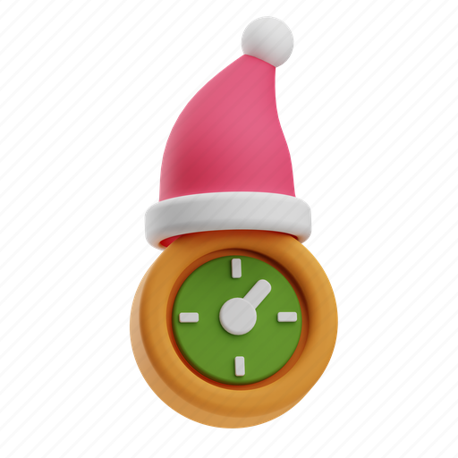 Christmas, clock, time, alarm, winter, hour, watch 3D illustration - Download on Iconfinder