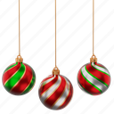 christmas, ball, decoration, with, curve, render, isolated, celebration, ornament