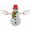 render, snowman, with, isolated, background, hat, red, christmas, ornament