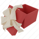 render, open, gift, box, ribbon, christmas, package, decoration, packet