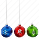 snow, santa, christmas, tree, ball, decoration, celebration, ornament, xmas
