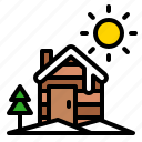 cottage, house, landscape, winter, xmas