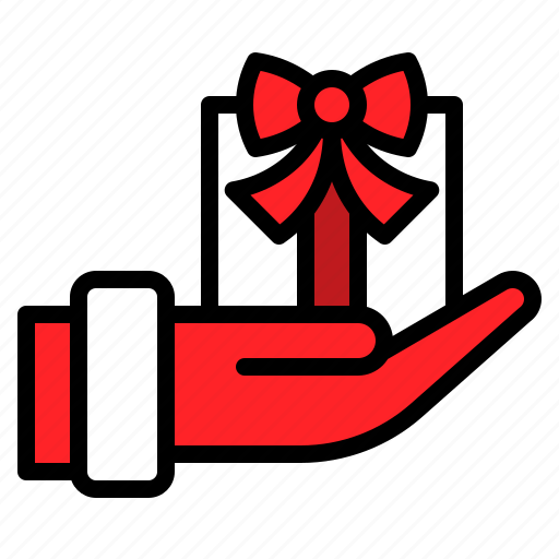 Christmas, gift, gift box, hand, present, xmas icon - Download on Iconfinder