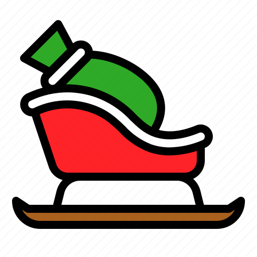 Sled, sledge, sleigh, vehicle, xmas icon - Download on Iconfinder