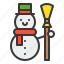 broom, christmas, snow, snowman, xmas 
