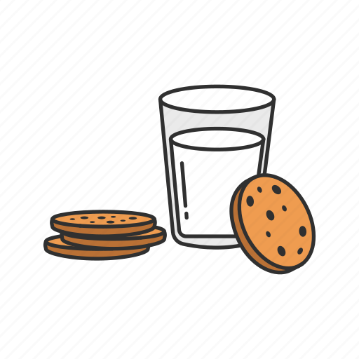 Cookie and milk, cookies, milk, snack icon - Download on Iconfinder