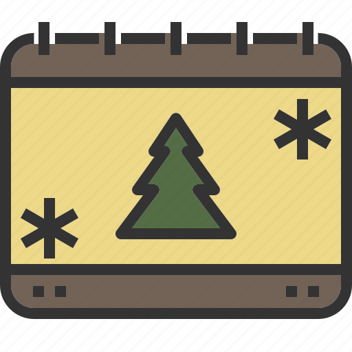 Calendar, christmas, event, holiday, tree, xmas icon - Download on Iconfinder
