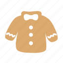 gingerbread, man, cartoon, costume, sweater, cloth, christmas