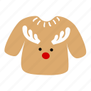 reindeer, deer, sweater, cloth, cartoon, costume, christmas