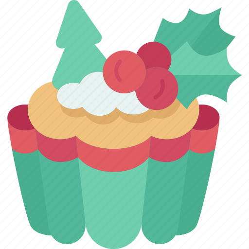 Christmas, cup, cake, dessert, baked icon - Download on Iconfinder