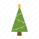 christmas, tree, ornaments, lights, decorations, garland
