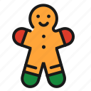 christmas, cookie, gingerbread man, treat