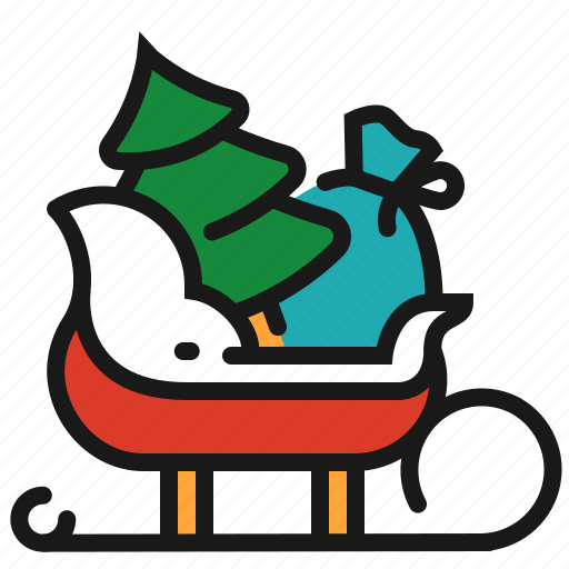 Christmas, presents, sledge, winter icon - Download on Iconfinder