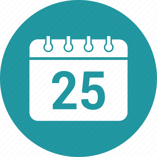 Calendar, day, diary, number 25, schedule icon - Download on Iconfinder