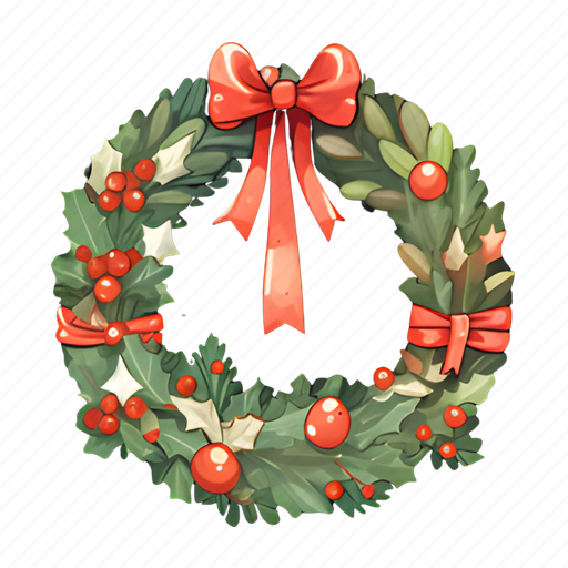 .png, christmas wreath, santa, graphics, design, decoration, ornaments icon - Download on Iconfinder