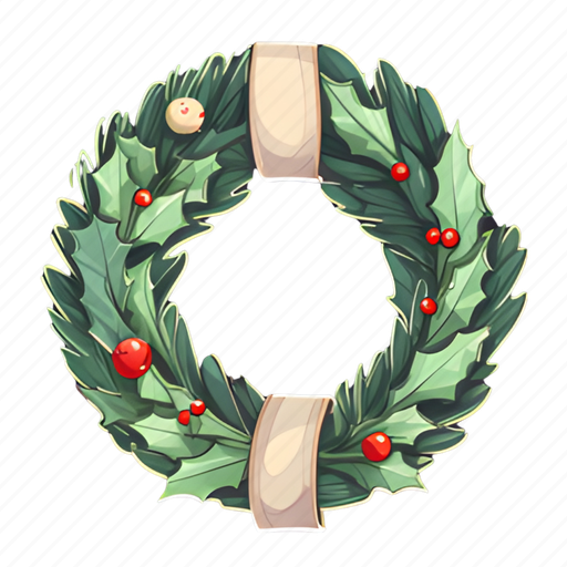 .png, christmas wreath, santa, graphics, design, decoration, ornaments icon - Download on Iconfinder
