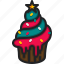 cupcake, christmas, dessert, xmas, celebration, party 