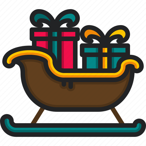 Sled, sledge, sleigh, christmas, gift, decoration, xmas icon - Download on Iconfinder