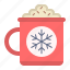 christmas, cocoa, mug, snow, snowflake, winter, xmas 